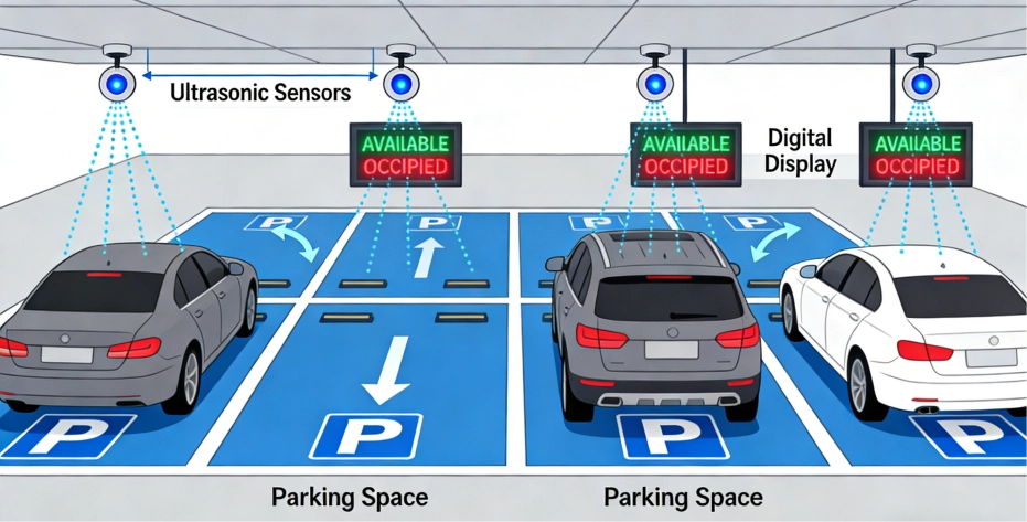 Operating Principle and Functional Characteristics of Ultrasonic Parking Guidance Systems