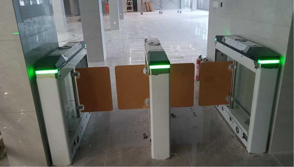 Anti-collision swing turnstiles